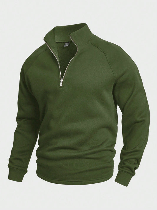 Heren Zip-up met Halve Rits – Vier Kleuren