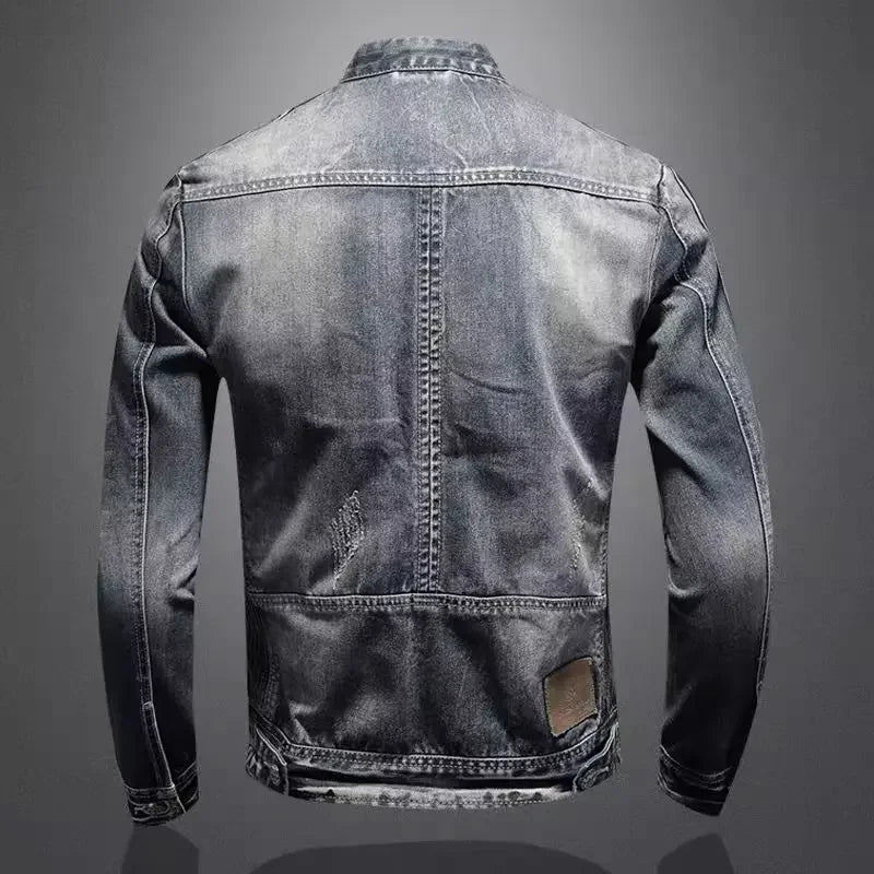 Heren Denim Jack in Motorstijl – Twee Varianten