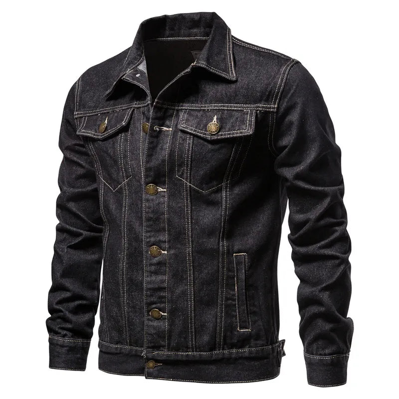 Heren Denim Jack – Lichtblauw, Donkerblauw of Zwart