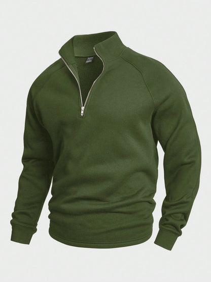 Heren Zip-up met Halve Rits – Vier Kleuren