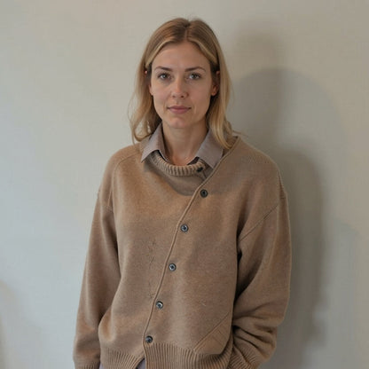 Dames Gilet met Asymmetrische Knopensluiting