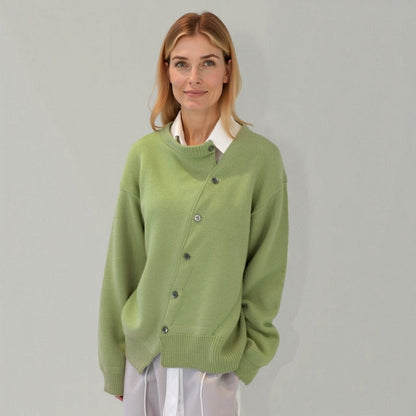 Dames Gilet met Asymmetrische Knopensluiting