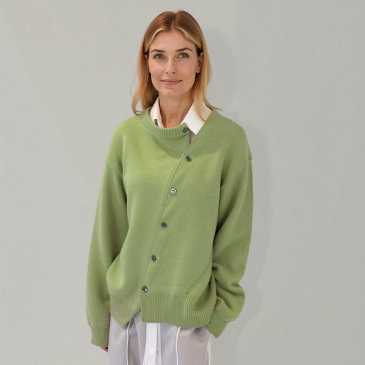 Dames Gilet met Asymmetrische Knopensluiting