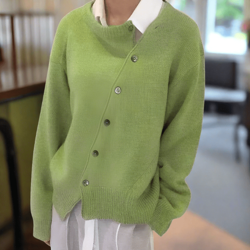 Dames Cardigan met Knoopjes – Beige, Groen of Grijs