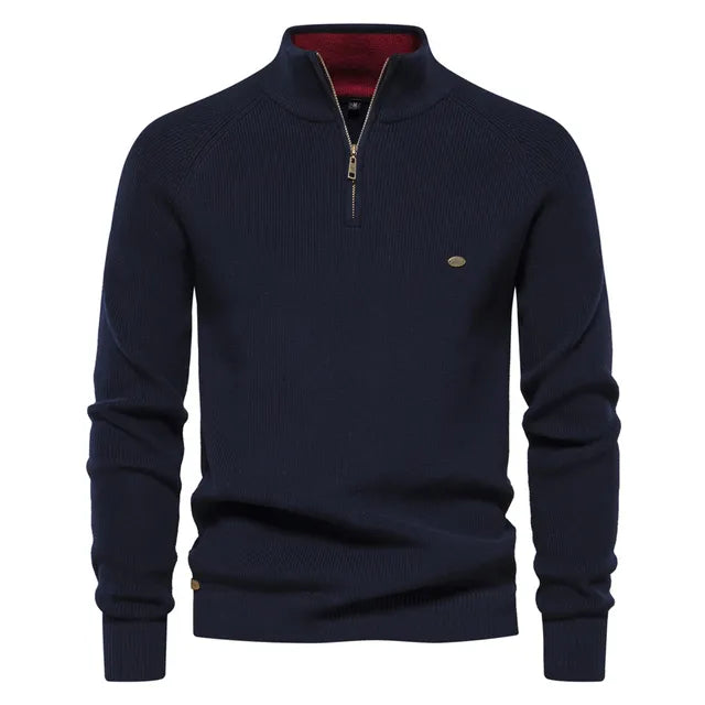 Gebreide Heren Zip-up Trui – Vijf Kleuren