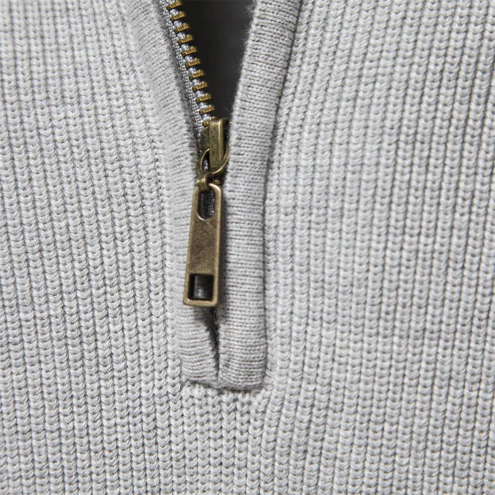Gebreide Heren Zip-up Trui – Vijf Kleuren