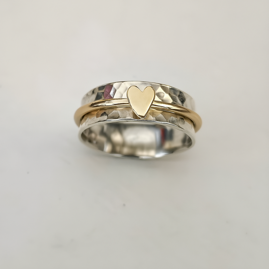 Ring met Hartje – Roségoud, Goud of Zilver