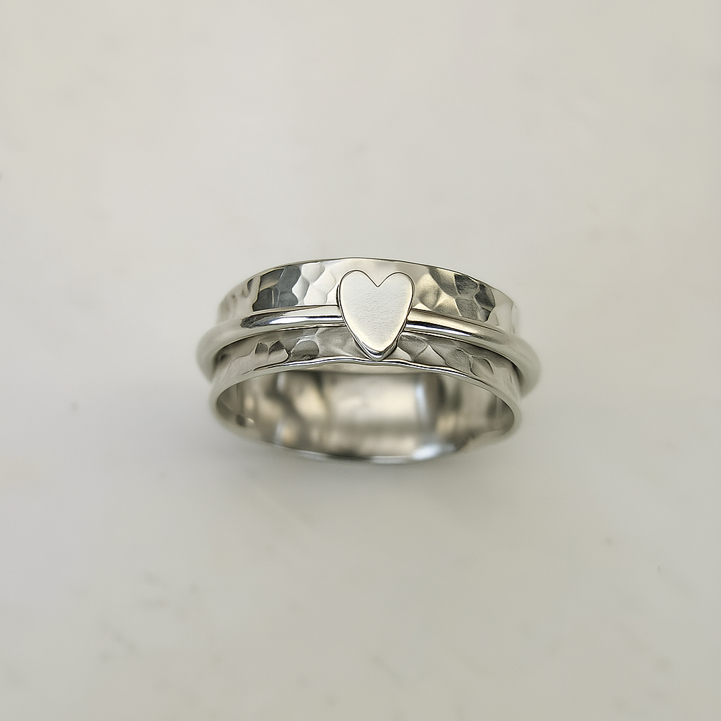 Ring met Hartje – Roségoud, Goud of Zilver