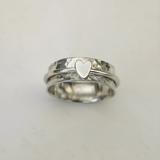 Ring met Hartje – Roségoud, Goud of Zilver