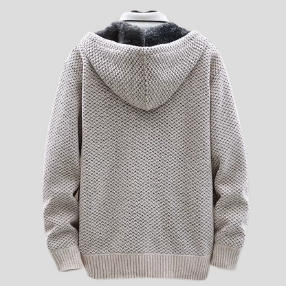 Gebreide Heren Hoodie – Beige, Groen, Bruin of Zwart