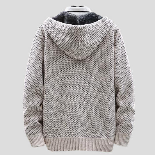 Gebreide Heren Hoodie – Beige, Groen, Bruin of Zwart