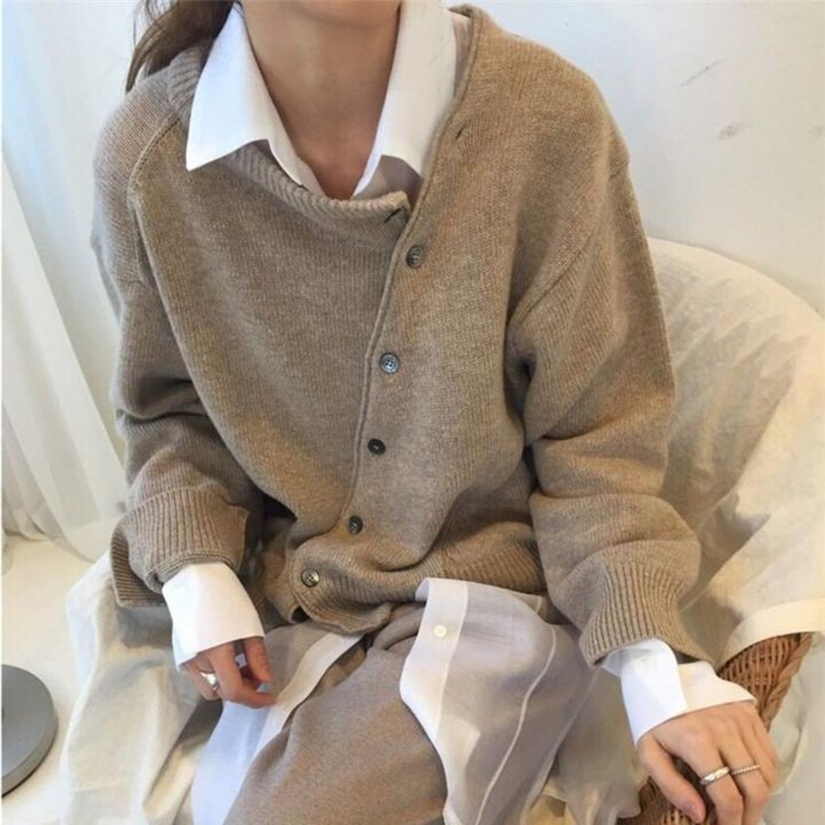 Dames Gilet met Asymmetrische Knopensluiting