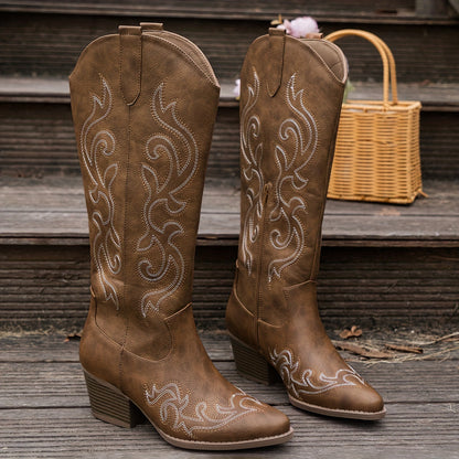 Dames Boots – Bruin, Wit, Rood of Zwart