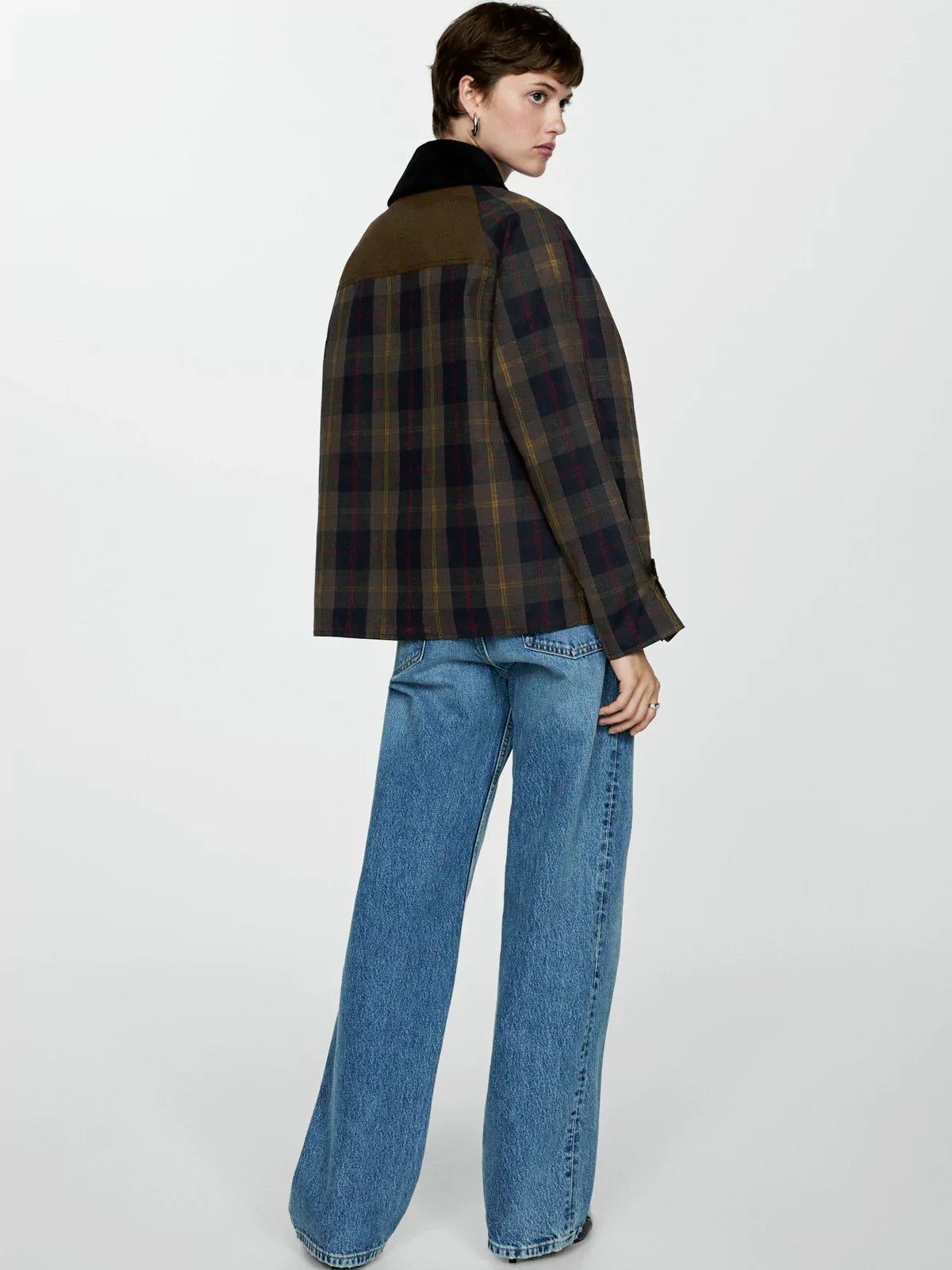 Dames Jack met Bruine Plaid Ruit