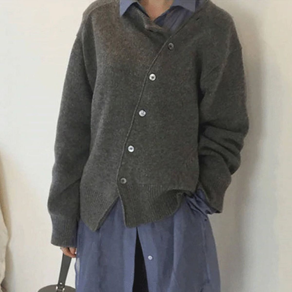 Dames Gilet met Asymmetrische Knopensluiting