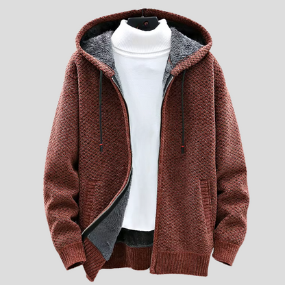 Gebreide Heren Hoodie – Beige, Groen, Bruin of Zwart