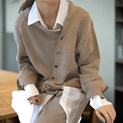 Dames Cardigan met Knoopjes – Beige, Groen of Grijs