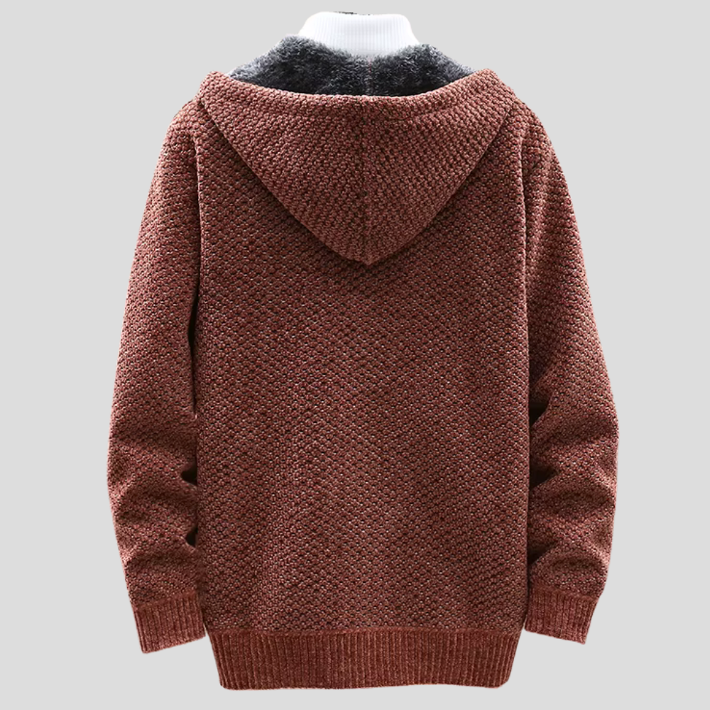 Gebreide Heren Hoodie – Beige, Groen, Bruin of Zwart