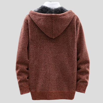 Gebreide Heren Hoodie – Beige, Groen, Bruin of Zwart