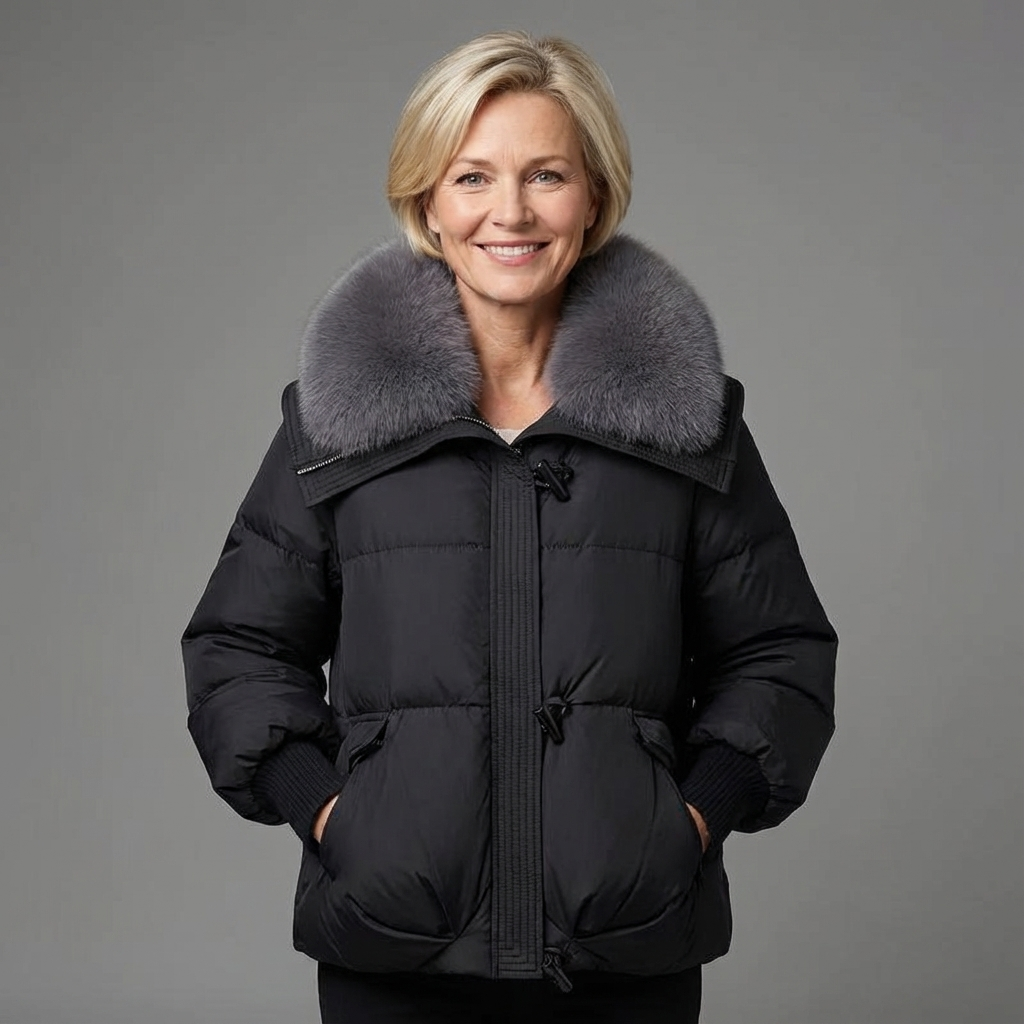 Lange Dames Winterjas met Bontkraag