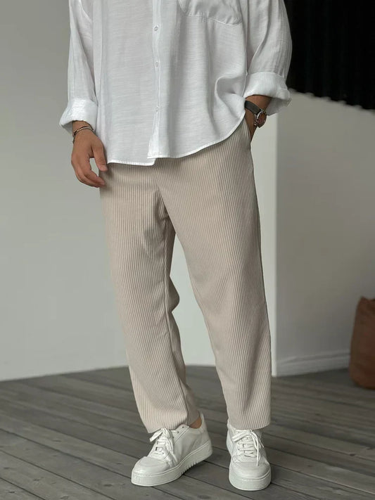 Herenbroek – Beige, Zwart, Grijs of Wit