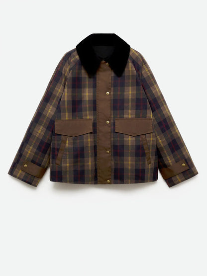 Dames Jack met Bruine Plaid Ruit