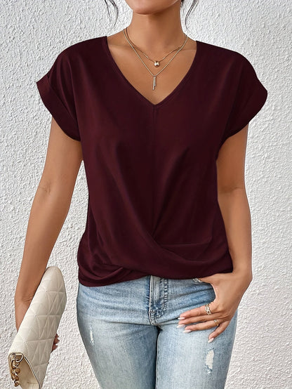 Dames T-shirt met Sweetheart Halslijn – Acht Kleuren