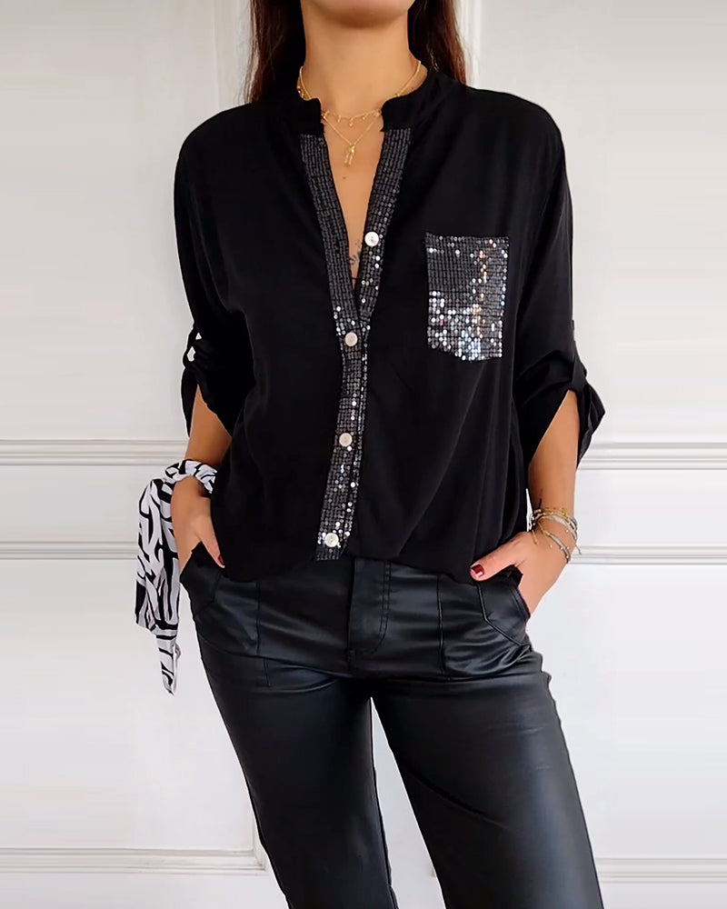 Casual Dames Top met Pailletten