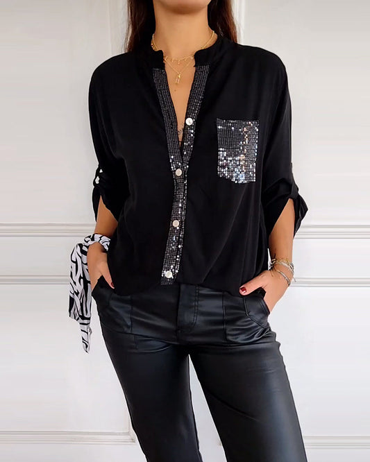 Casual Dames Top met Pailletten