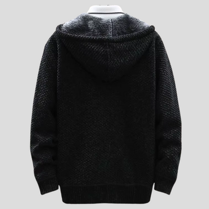 Gebreide Heren Hoodie – Beige, Groen, Bruin of Zwart