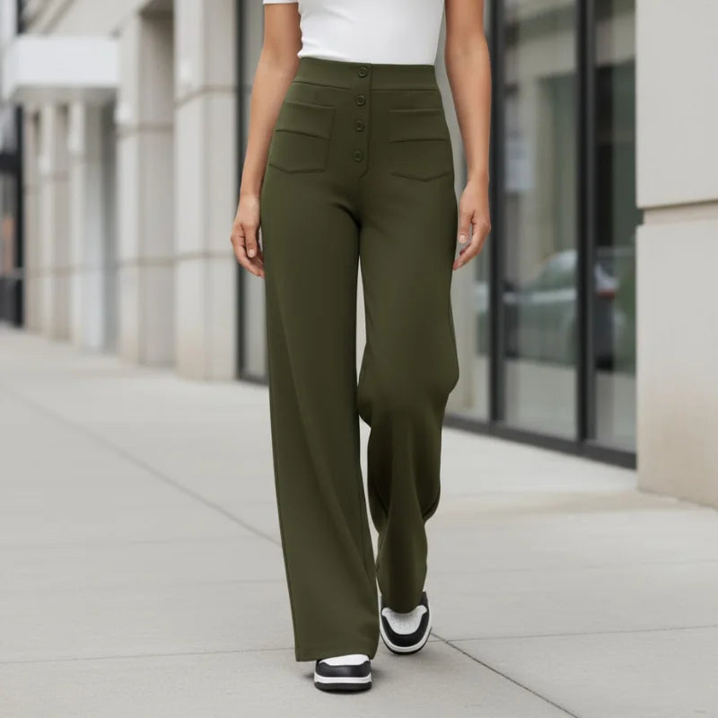 Dames Broek met Hoge Taille – Acht Kleuren
