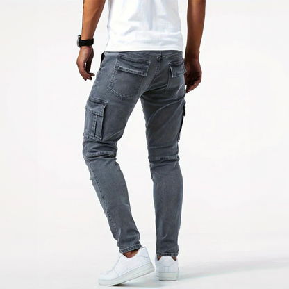 Stretch Cargo Jeans voor Heren – Grijs, Blauw of Zwart