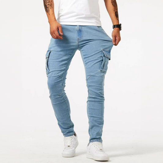 Stretch Cargo Jeans voor Heren – Grijs, Blauw of Zwart