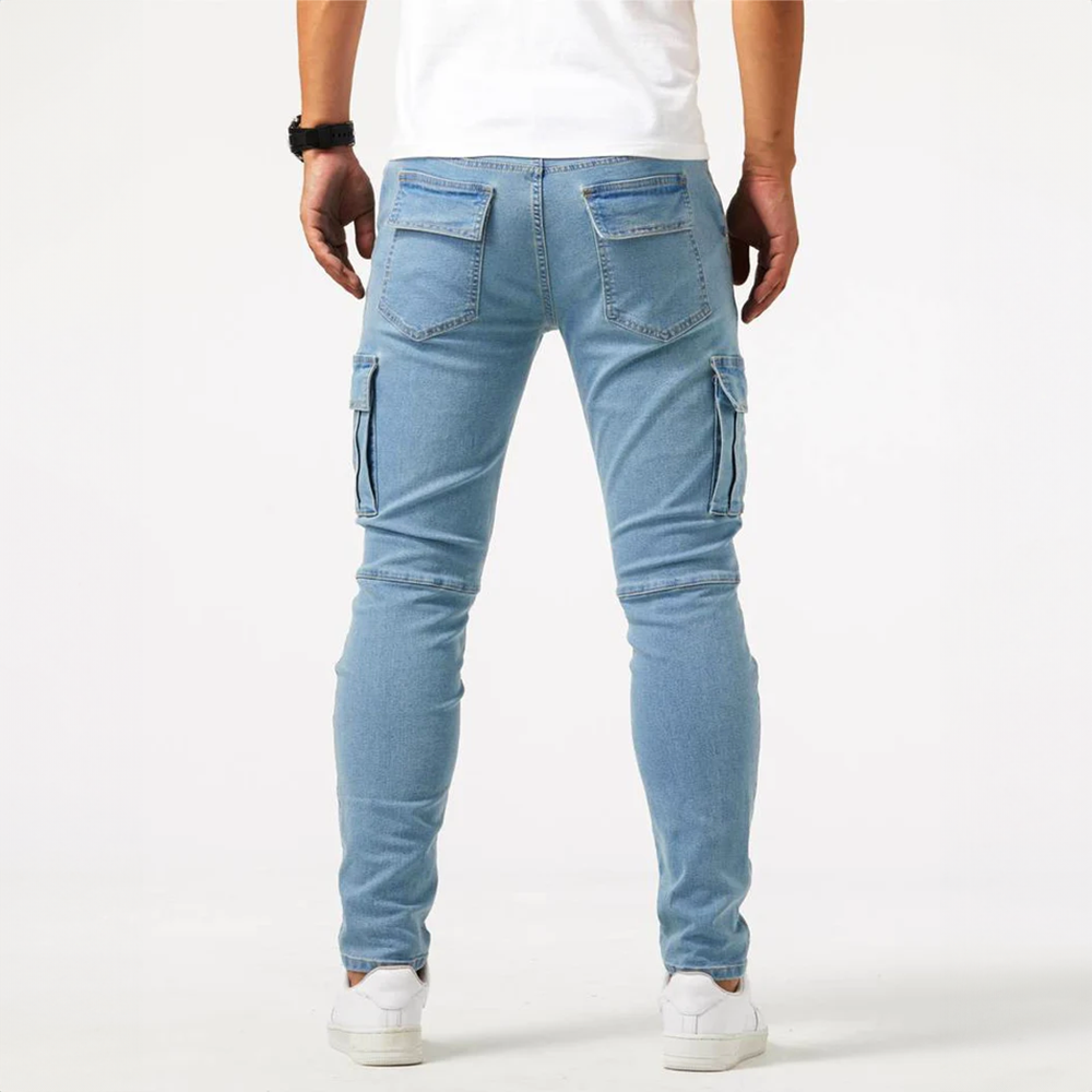 Stretch Cargo Jeans voor Heren – Grijs, Blauw of Zwart
