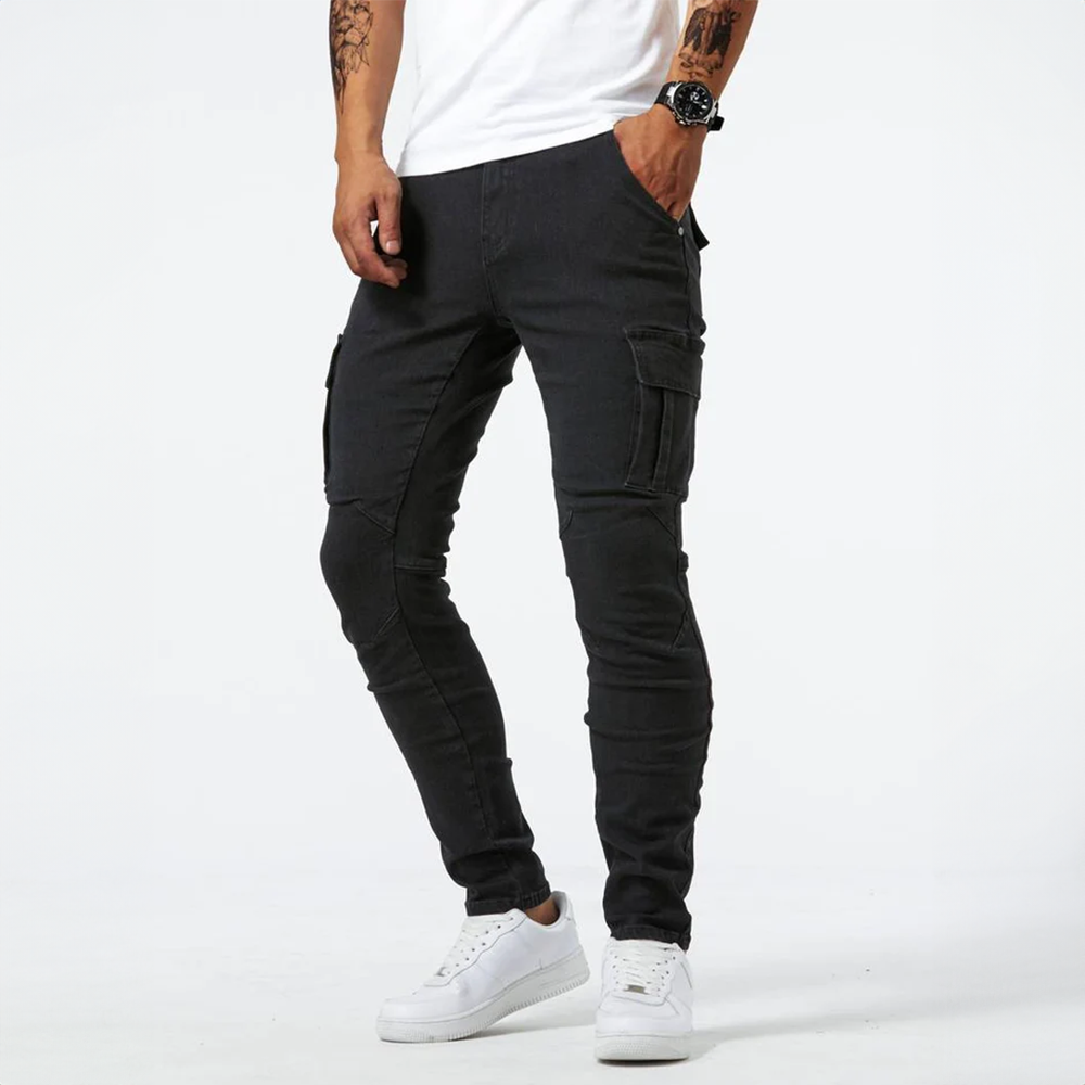 Stretch Cargo Jeans voor Heren – Grijs, Blauw of Zwart
