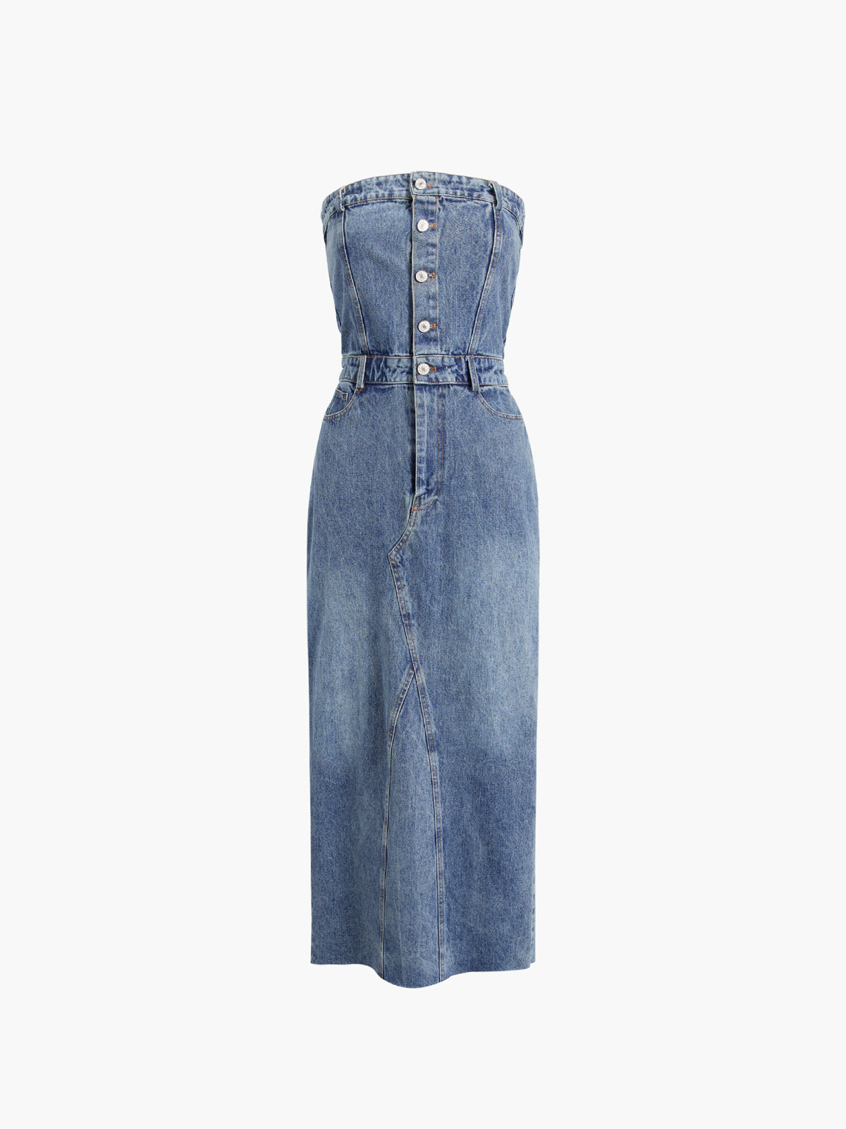Blauwe Midi Denimjurk voor Dames