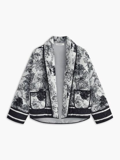 Dames Jack met Artistieke Print – Losse Snit