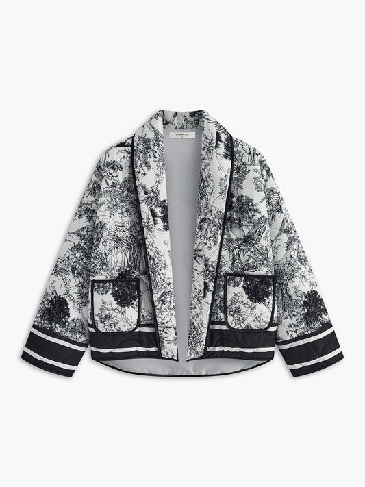 Dames Jack met Artistieke Print – Losse Snit