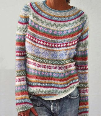 Kleurrijke Vintage Dames Trui