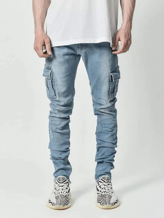 Cargo Jeans voor Heren – Lichtblauw, Zwart of Combi