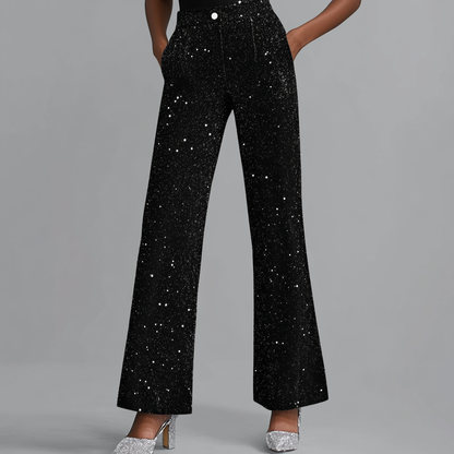 Zwarte Glitterbroek voor Dames
