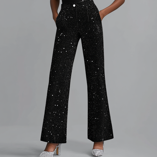 Zwarte Glitterbroek voor Dames