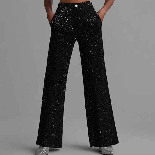 Zwarte Glitterbroek voor Dames