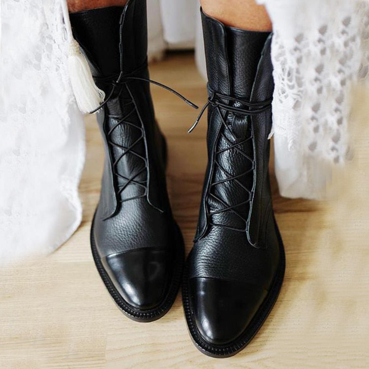 Dames Laarzen in Leerlook – Zwart of Bruin
