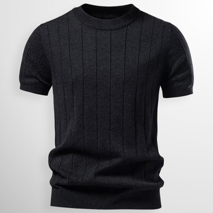 Geribd Heren T-shirt – Blauw, Beige, Zwart of Espresso