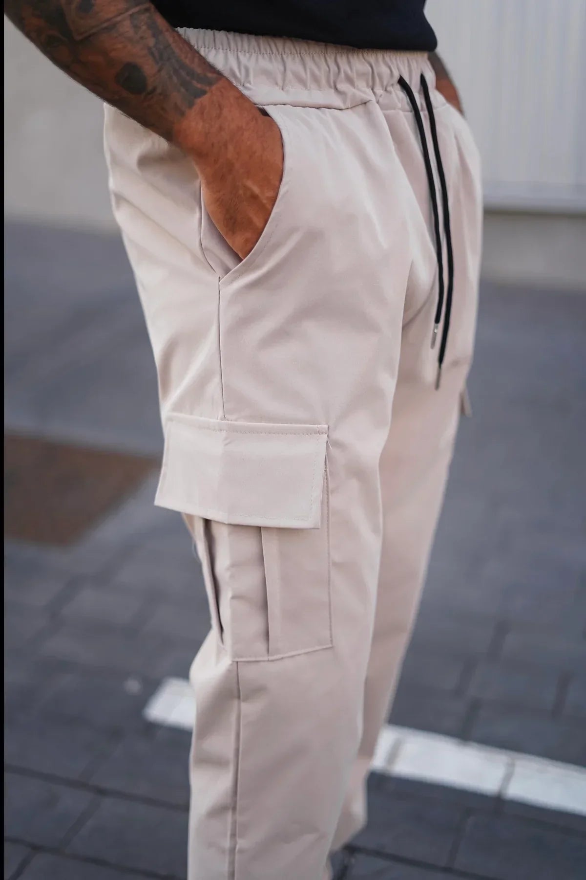 Heren Cargobroek – Zwart, Groen of Beige