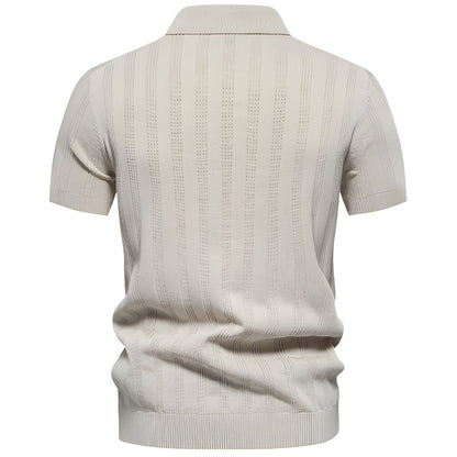 Casual Heren Poloshirt – Beige, Grijs, Blauw of Zwart