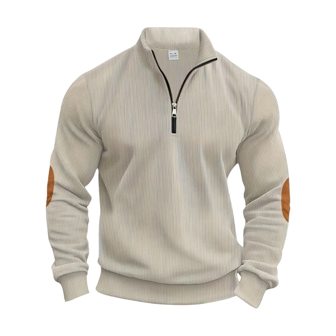 Heren Trui met Halve Rits – Beige, Donkerblauw, Grijs, Zwart of Groen