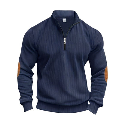 Heren Trui met Halve Rits – Beige, Donkerblauw, Grijs, Zwart of Groen