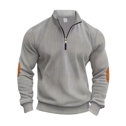 Heren Trui met Halve Rits – Beige, Donkerblauw, Grijs, Zwart of Groen